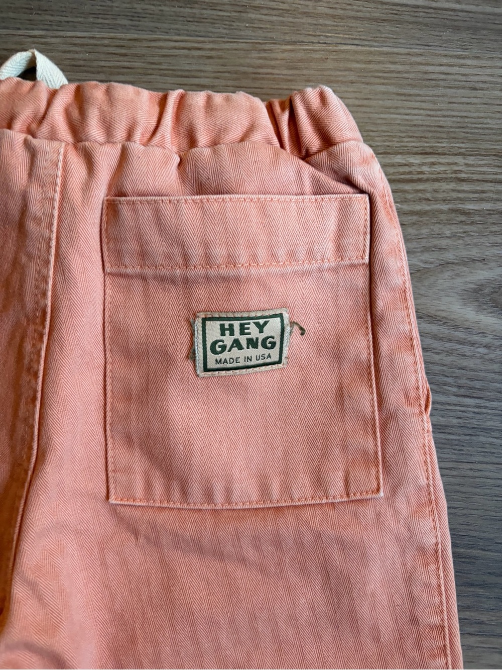 Hey Gang Kids Peach Patch Pocket Pants Size 2/3t Utility Trousers Earthy Tones — image 6 of 8